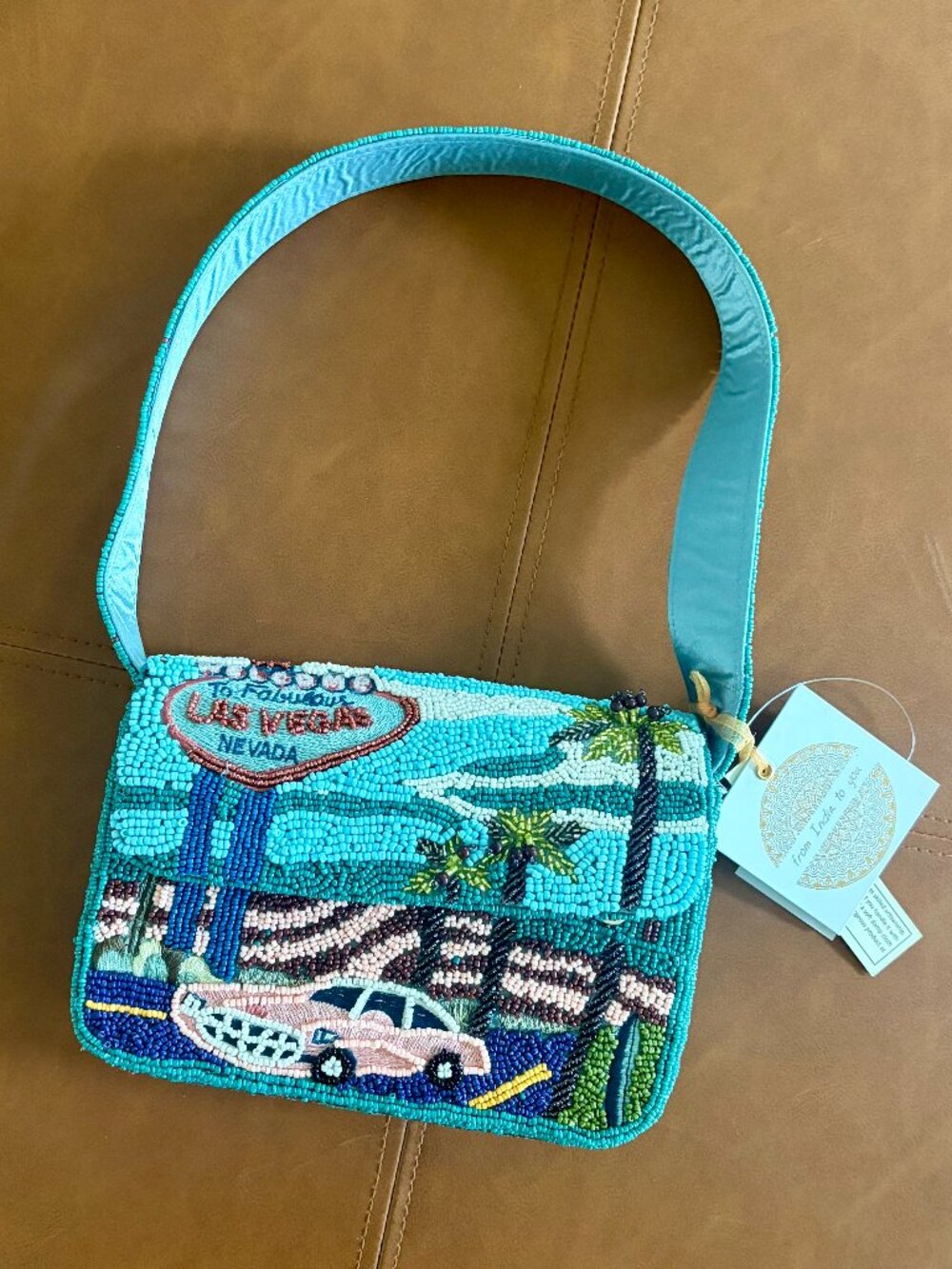 Welcome to Las Vegas Beaded Shoulder Bag From India to You NWT TikTok Famous